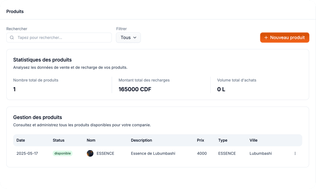 Gestion des produits